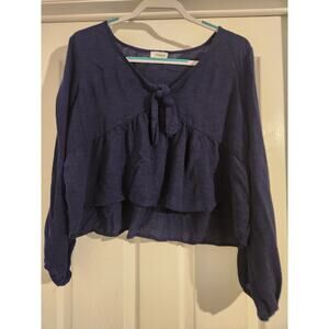 Eyeshadow Womens Cropped Top Blue XL